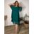 Šaty krátke elegantný krátky rukáv dámske nadroměr BEREMIKA (50/52/54 ONE SIZE) TALIANSKA MÓDA IMPSH2570006