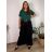 Kalhoty dlouhé oversize s páskem dámské nadrozměr SIMONE (46/48/50 ONE SIZE) ITALSKÁ MÓDA IMWDT25972/DU 46/48/50 Černá