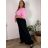 Kalhoty mušelínové letní oversize dámské nadrozměr LUCY (46/48/50 ONE SIZE) ITALSKÁ MÓDA IM425312