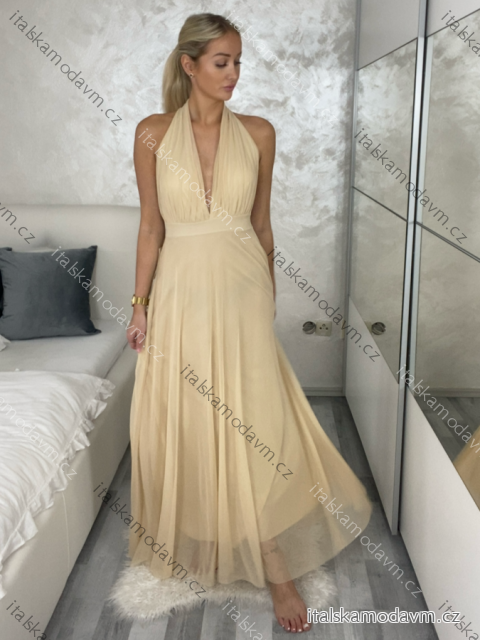 Šaty dlouhé společenské bez rukávu dámské (S/M ONE SIZE) ITALSKÁ MÓDA IMPSH2420019/DU