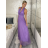 Šaty dlouhé společenské bez rukávu dámské (S/M ONE SIZE) ITALSKÁ MÓDA IMPSH2420019/DU -   ružová -   S / M/L