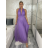 Šaty dlouhé společenské bez rukávu dámské (S/M ONE SIZE) ITALSKÁ MÓDA IMPSH2420019/DUR fialová S/M/L