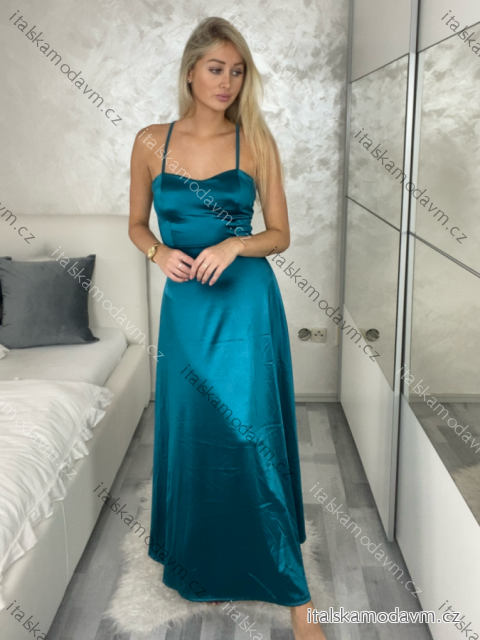 Šaty spoločenské dlhé elegantné na ramienka šnurovacie dámske ROSE (S/M ONE SIZE) TALIANSKA MODA IM323013/DU
