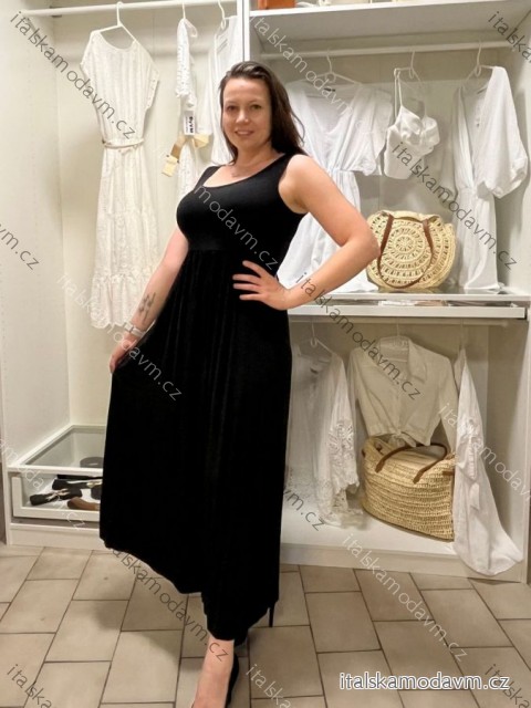 Šaty  letní bez rukávu dámské Bella (S/M/L ONE SIZE) ITALSKÁ MÓDA IMSM25BELLA/DR S/M/L Černá