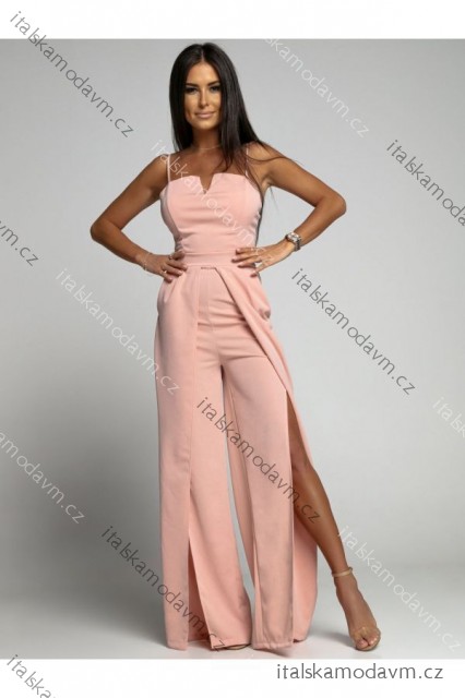 Overal dlouhý elegantní carmen na ramínka dámský (XS/S/M ONE SIZE) ITALSKÁ MÓDA IMWHP25956/DUR růžová starorůžová XS/S/M