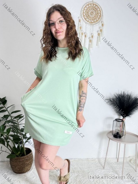 Šaty letné krátky rukáv dámske nadrozmer (44/46/48 ONE SIZE) TALIANSKA MÓDA IMC25YOU