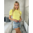 Tričko krátky rukáv dámske STELA (S/M/L ONE SIZE) TALIANSKA MÓDA IMM23HF12989/DUR žlutá S/M/L