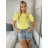 Tričko krátky rukáv dámske STELA (S/M/L ONE SIZE) TALIANSKA MÓDA IMM23HF12989/DUR žlutá S/M/L