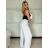 Kalhoty letní dlouhé oversize dámské COLORE (S/M/L ONE SIZE) ITALSKÁ MÓDA IM425271/DUR smaragdová S/M/L