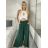 Kalhoty letní dlouhé oversize dámské COLORE (S/M/L ONE SIZE) ITALSKÁ MÓDA IM425271/DUR smaragdová S/M/L