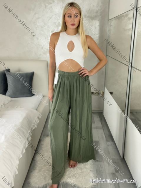 Kalhoty dlouhé letní dámské ALAIA (S/M/L ONE SIZE) ITALSKÁ MÓDA IM425299/DR
