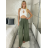 Nohavice dlhé letné dámske ALAIA (S/M/L ONE SIZE) TALIANSKA MÓDA IM425299/DR S/M/L zelená khaki