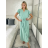 Šaty dlouhé elegantní letní krátký rukáv dámské BLANA (S/M/L ONE SIZE) ITALSKÁ MÓDA IMD25115/DR S/M/L světle mintová