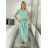Šaty dlouhé elegantní letní krátký rukáv dámské BLANA (S/M/L ONE SIZE) ITALSKÁ MÓDA IMD25115/DR S/M/L světle mintová