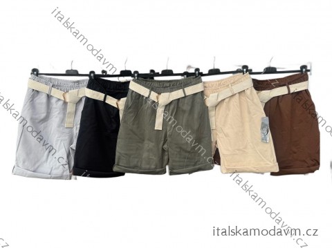 Kraťasy s páskem dámské nadrozměr (48/50/52 ONE SIZE) ITALSKÁ MÓDA IMD25136