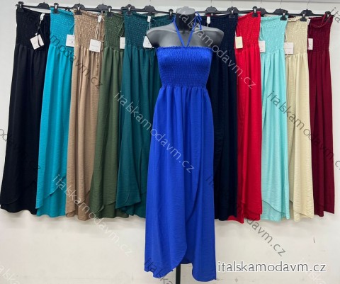 Šaty dlouhé letní carmen přes prsa dámské (S/M/L ONE SIZE) ITALSKÁ MÓDA IM425405
