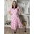Šaty elegantný letný krátky rukáv dámske (S/M/L ONE SIZE) TALIANSKA MÓDA IMWGB255121/DU S/M/L růžová světlá