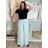 Kalhoty letní dlouhé oversize dámské COLORE (S/M/L ONE SIZE) ITALSKÁ MÓDA IM425271/DUR sv. mintová S/M/L