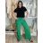 Kalhoty dlouhé letní mušelínové dámské (S/M ONE SIZE) ITALSKÁ MÓDA IMD23325