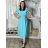 Šaty dlouhé elegantní letní krátký rukáv dámské BLANA (S/M/L ONE SIZE) ITALSKÁ MÓDA IMD25115/DR S/M/L světle mintová