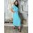 Šaty dlouhé elegantní letní krátký rukáv dámské BLANA (S/M/L ONE SIZE) ITALSKÁ MÓDA IMD25115/DR S/M/L světle mintová