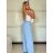 Súprava elegantné sako krátke dlhý rukáv a nohavice dámske ALICE (S/M ONE SIZE) TALIANSKA MÓDA IMWHP25525/DU -   svetlo modrá -   S / M