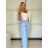 Súprava elegantné sako krátke dlhý rukáv a nohavice dámske ALICE (S/M ONE SIZE) TALIANSKA MÓDA IMWHP25525/DU -   svetlo modrá -   S / M
