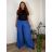 Kalhoty dlouhé letní dámské nadrozměr DANIELLA (52/54/56 ONE SIZE) ITALSKÁ MÓDA IM425DANIELLA/DUR kr. modrá 52/54/56