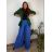 Kalhoty dlouhé letní dámské nadrozměr DANIELLA (52/54/56 ONE SIZE) ITALSKÁ MÓDA IM425DANIELLA/DUR kr. modrá 52/54/56