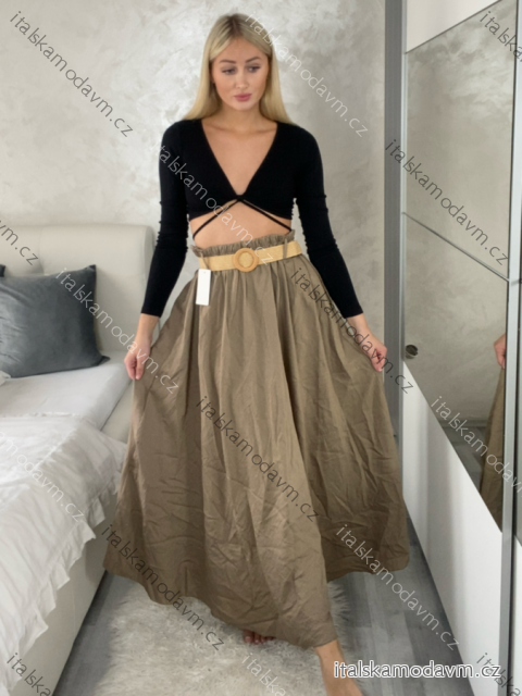 Sukně dlouhá s kapsami s páskem dámská SISI (S/M/L ONE SIZE) ITALSKÁ MÓDA IM425239/DU