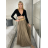 Sukně dlouhá s kapsami s páskem dámská SISI (S/M/L ONE SIZE) ITALSKÁ MÓDA IM425239/DU S/M/L hnědá
