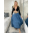 Sukně dlouhá s kapsami s páskem dámská SISI (S/M/L ONE SIZE) ITALSKÁ MÓDA IM425239/DU S/M/L hnědá