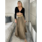 Sukně dlouhá s kapsami s páskem dámská SISI (S/M/L ONE SIZE) ITALSKÁ MÓDA IM425239/DU S/M/L hnědá