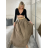 Sukně dlouhá s kapsami s páskem dámská SISI (S/M/L ONE SIZE) ITALSKÁ MÓDA IM425239/DU S/M/L hnědá
