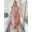 Šaty dlouhé elegantní letní krátký rukáv dámské BLANA (S/M/L ONE SIZE) ITALSKÁ MÓDA IMD25115/DR S/M/L světle mintová