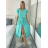 Šaty dlouhé elegantní letní krátký rukáv dámské BLANA (S/M/L ONE SIZE) ITALSKÁ MÓDA IMD25115/DR S/M/L světle mintová