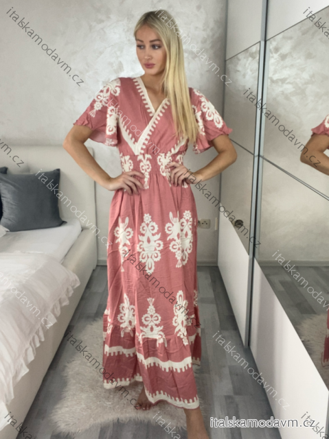 Šaty letní krátký rukáv dámské BELLA (M/L-XL/2XL) IMWGDB21153-3C/DUR