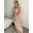 Šaty dlhé letné bez rukávu dámske (S/M ONE SIZE) TALIANSKA MÓDA IMPSH223670/DUR béžová S/M