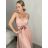 Šaty dlhé letné bez rukávu dámske (S/M ONE SIZE) TALIANSKA MÓDA IMPSH223670/DUR béžová S/M
