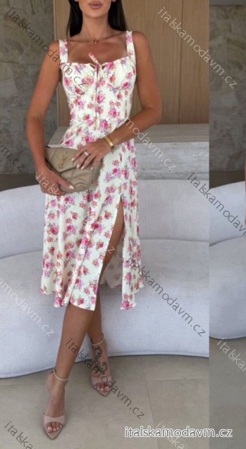 Šaty letní na ramínka dámské (XS/S/M ONE SIZE) ITALSKÁ MÓDA IMWG251465