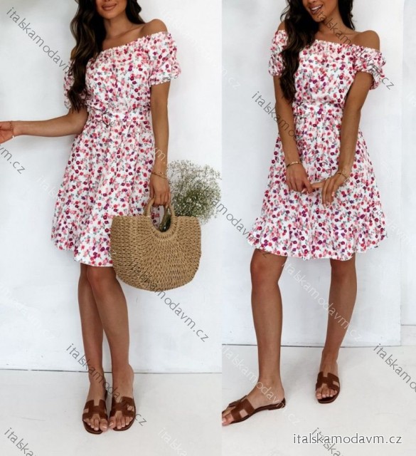 Šaty krátké letní krátký rukáv dámské (XS/S/M ONE SIZE) ITALSKÁ MÓDA IMWG251470