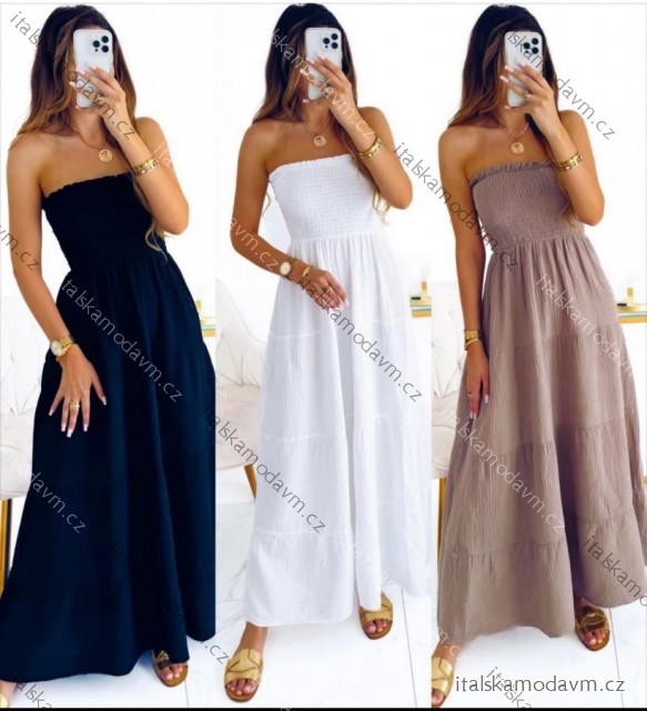 Šaty dlouhé letní carmen přes prsa dámské (XS/S/M ONE SIZE) ITALSKÁ MÓDA IMWHP251902