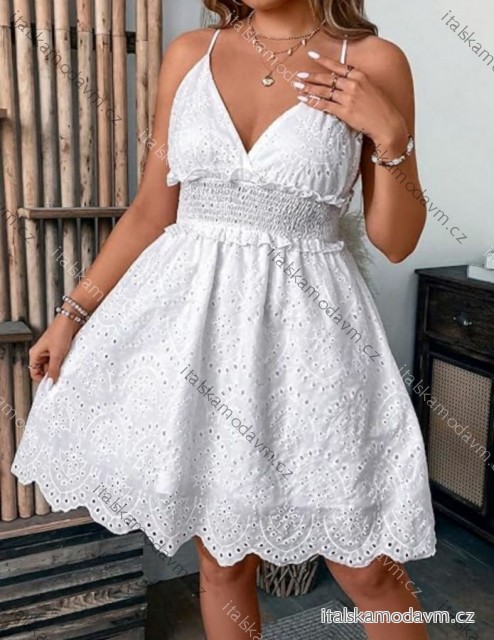 Šaty krátké letní krajkové na ramínka dámské (XS/S/M ONE SIZE) ITALSKÁ MÓDA IMWHP251916