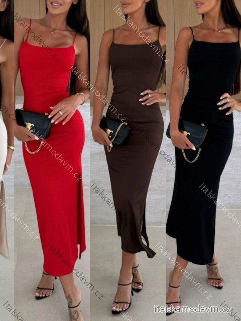 Šaty dlouhé elegantní letní na ramínka dámské (XS/S/M ONE SIZE) ITALSKÁ MÓDA IMWHP251919