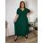 Šaty dlhé elegantný letný krátky rukáv dámske nadrozmer ASTRA (42/44/46 ONE SIZE) TALIANSKA MÓDA IM425422/DUR  tmavo smaragdová