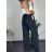 Kalhoty dlouhé letní dámské  (S/M/L ONE SIZE) ITALSKÁ MÓDA IMD23417/DUR M/L Černá
