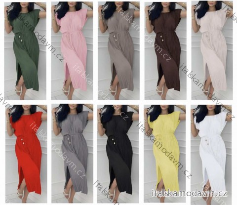 Šaty dlouhé letní krátký rukáv dámské (XS/S/M ONE SIZE) ITALSKÁ MÓDA IMWB251561