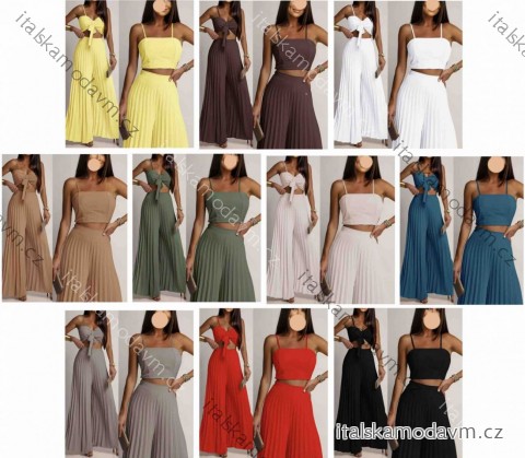 Souprava elegantní top na ramínka a kalhoty dlouhé dámské (XS/S/M ONE SIZE) ITALSKÁ MÓDA IMWB251567