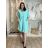 Šaty košeľové sťahovacie 3/4 dlhý rukáv dámske (S/M/L ONE SIZE) TALIANSKA MÓDA IMC25166 zelená smaragdová S/M/L