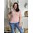 Tričko krátký rukáv dámské (S/M/L ONE SIZE) ITALSKÁ MÓDA IM4211097/DR starorůžová S/M/L